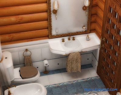 Imprägnierung eines Badezimmers in einem Holzhaus