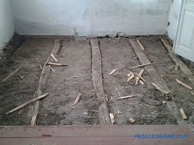Holzboden mit eigenen Händen am Boden: der Installationsprozess