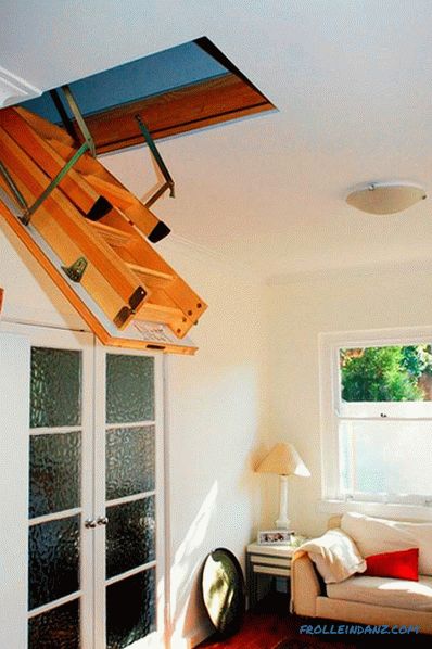 Wie man mit eigenen Händen eine Leiter zum Dachboden macht