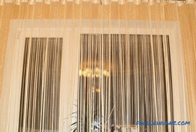 Baumwollvorhänge im Innenraum - Sorten, Auswahlregeln, Dekorationsmethoden, Foto