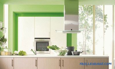 Pistazienfarbe im Innenraum - Küche, Wohnzimmer oder Schlafzimmer und eine Kombination mit anderen Farben