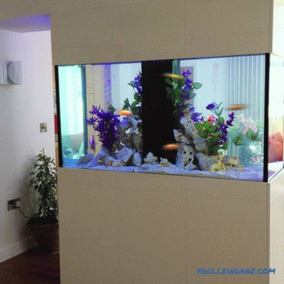 Aquarium im Inneren einer Wohnung oder eines Hauses