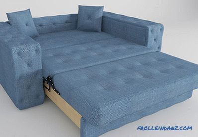 Sofa für den täglichen Schlaf - besser ist es, den Mechanismus zu wählen: Füllung, Polsterung, Gestell
